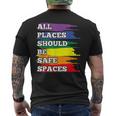 All Placeshould Beafepaces ゲイプライド 同盟国 Lgbtq Month メンズTシャツ バックプリント