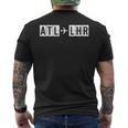 Atl Lhr フライトルート アトランタロンドン航空コード メンズTシャツ バックプリント