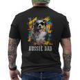 Australianhepherd Dad Dog Divertente Proprietario Festa Del Papà T-shirt da uomo con stampa posteriore