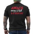 Awacs E-3Entry 米軍パイロット貨物機 メンズTシャツ バックプリント