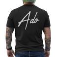 Beautiful Handwritten Font Ado Calligraphy メンズTシャツ バックプリント