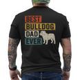 Best Bulldog Dad Ever レトロ ヴィンテージ ブルドッグデザイン メンズTシャツ バックプリント