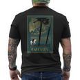 Caucasas Caucasus Mountains レトロ ヴィンテージ 馬 ライダー メンズTシャツ バックプリント