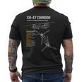 Ch-47 チヌークヘリコプター メンズTシャツ バックプリント