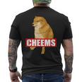 Cheems Dog おもしろ柴犬ダンクミーム メンズTシャツ バックプリント