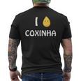 Coxinhaが大好き本物のブラジルオリジナル。 メンズTシャツ バックプリント