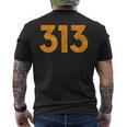Detroit 313 メンズTシャツ バックプリント