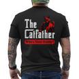 Divertente Festa Del Papà Gatto Papà Catfather T-shirt da uomo con stampa posteriore