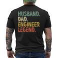 Divertente Per La Festa Del Papà Concritta Husband Dad Engineer T-shirt da uomo con stampa posteriore