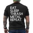 Eatleep Thrash メタルリピート 音楽 メンズTシャツ バックプリント