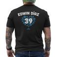 Edwin Diaz Heart New York Baseball Fansalentines メンズTシャツ バックプリント