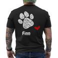 Finn Dog Paw Best Puppy Dog Finn Dog Lover メンズTシャツ バックプリント