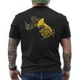 French Horn Music Lover ビッグバンド楽器 フレンチホーン メンズTシャツ バックプリント