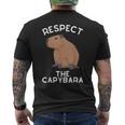 Respect The Capybara げっ歯類好き カピバラ アニマルジョーク メンズTシャツ バックプリント