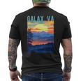 Galaxirginia Usa 山景色 サンセットスタイルデザイン メンズTシャツ バックプリント