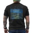 Gogh With The Flow 星月夜 ゴッホの絵画 メンズTシャツ バックプリント