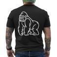 Gorilla ミニマリスト バッジ パッチライン アート 動物 メンズTシャツ バックプリント