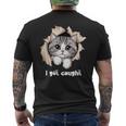 I Got Caught 子猫かわいい 長袖tシャツ メンズTシャツ バックプリント