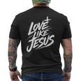 Jesus Love Like Jesus 十字架 クリスチャン メンズTシャツ バックプリント