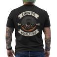 Kinda Fit Mostly Fat Fitness 面白いジムワークアウト メンズTシャツ バックプリント