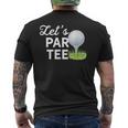 Let's Par ゴルフボール ティーピン付き 面白いゴルフクラブtシャツ メンズTシャツ バックプリント