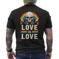 Lgbtプライド、レインボー、ハードギター音楽 メンズTシャツ バックプリント