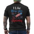 I Likehe Explodes Fireworks 4Th Of July カップル メンズTシャツ バックプリント