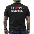 I Love Acton マッチング ガールフレンド&ボーイフレンド アクトン名 長袖tシャツ メンズTシャツ バックプリント