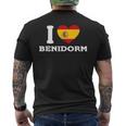 I Love Benidorm Bandera De Corazón De España In Mangas Camiseta Hombre Estampado Espalda