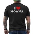 I Love Moana 私は愛する Moana メンズTシャツ バックプリント