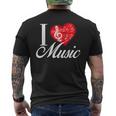 I Love Music D001-0095A メンズTシャツ バックプリント