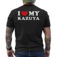 I Love My Kazuya 私はカズヤを愛しています メンズTシャツ バックプリント
