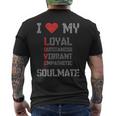 I Love Myoulmate ソウルメイトが大好き ソウルメイトへの愛を込めて メンズTシャツ バックプリント