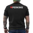 Love Perkins ハート メンズTシャツ バックプリント
