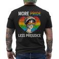 More Pride Less Prejudice Pride Month Lgbtq ゲイ レズビアン メンズTシャツ バックプリント