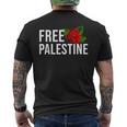 Palestine Free Palestine Free Gaza Palestine Flag Arabic メンズTシャツ バックプリント