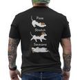 Posetretchavasanaジャック・ラッセル・テリア犬 長袖tシャツ メンズTシャツ バックプリント