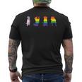 Progress Pride Cute Dog Lgbt プログレス ゲイ ペット好き メンズTシャツ バックプリント