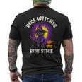 Real Witches Ridetick 面白い 黒猫 ハロウィン メンズTシャツ バックプリント