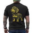 Rocker ダックスフント パンク メタル ロックンロール ミュージック ドッグ メンズTシャツ バックプリント