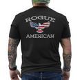 Rogue America ユーズド加工 アメリカ国旗 イーグル メンズTシャツ バックプリント
