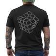 Rubik Rubix ルービックキューブ 問題解決器 素晴らしいラインアート メンズTシャツ バックプリント