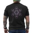 Sacred Geometry メタトロン キューブ Psy Trance Yoga Dmt Lsd Goa メンズTシャツ バックプリント