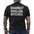 Shabbathalom、Bitches 面白い 言葉 ノベルティ ユダヤ人 メンズTシャツ バックプリント