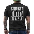 Straight Outta Gaza 反戦 Nakba 抗議 パレスチナ人ヒューマス メンズTシャツ バックプリント