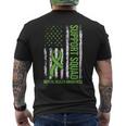 Support Mental Health Squad Awareness Us Flag Green Ribbon Men's T-shirt Back Print