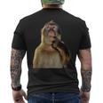 Thinking Monkey Meme メンズTシャツ バックプリント
