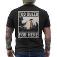 Too Queer For Here シャツ Gay Pride Alien Ufo メンズTシャツ バックプリント