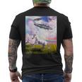Ufo 誘拐ユニコーン メンズTシャツ バックプリント