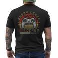 Vintage Retro Papà Livellobloccatoideo Gamer Gaming Papà T-shirt da uomo con stampa posteriore